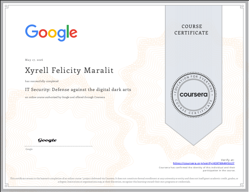 IT Security Defense against the Digital Dark Arts Certificate